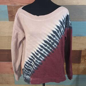 MEDIUM TIE dye Maurice's sweatshirt off shoulder thumb holes